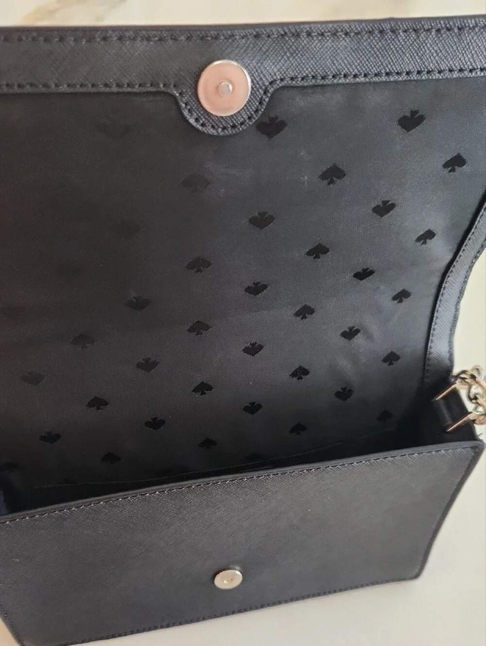 kate spade Black 2 Way Leather Chain Bag with Silver Hardware
